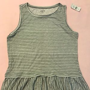 Loft gray striped tank top